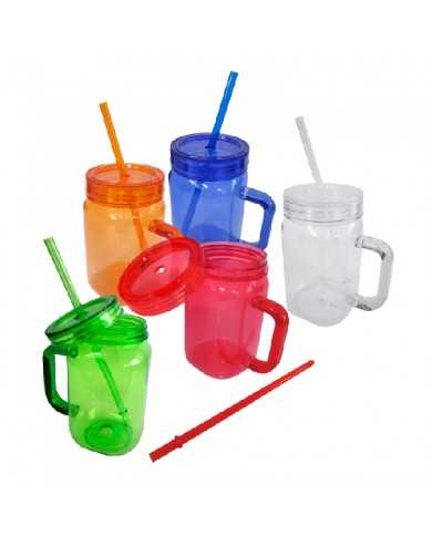 Jarro Plastico Mason Traslucido