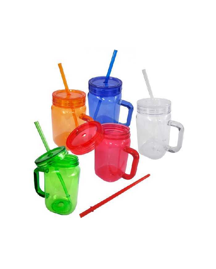 Jarro Plastico Mason Traslucido