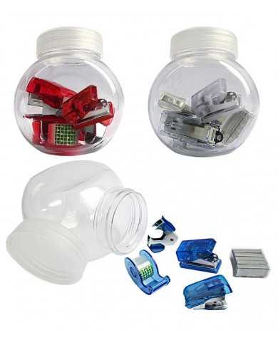 Set de escritorio pote plastico traslucido