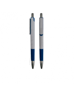 Lapicero Plateado con Base Azul