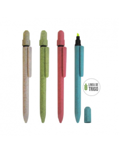 Lapicero Fibra Trigo Resaltador