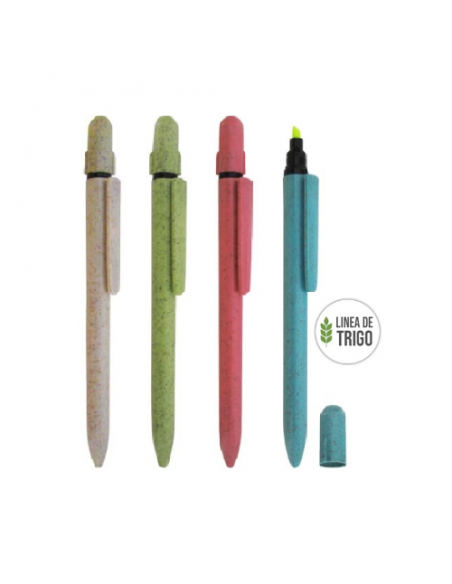 Lapicero Fibra Trigo Resaltador