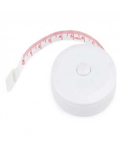 Cinta metrica estuche circular con boton retractil