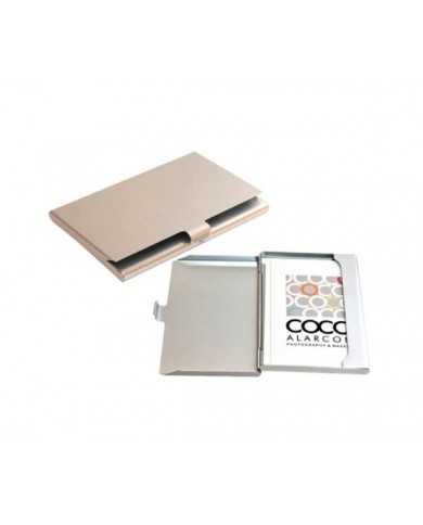 Tarjetero plateado interior amarillo