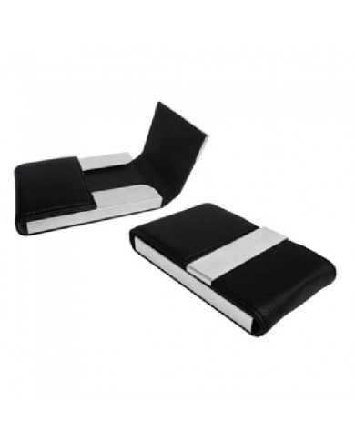 Tarjetero negro interior plateado