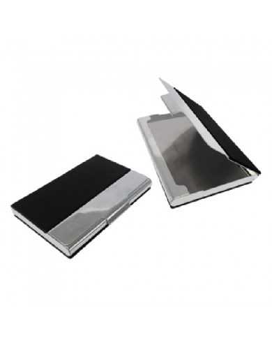 Tarjetero tapa negra y plateada 2