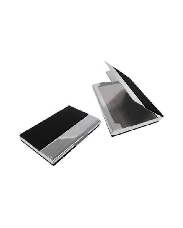 Tarjetero tapa negra y plateada