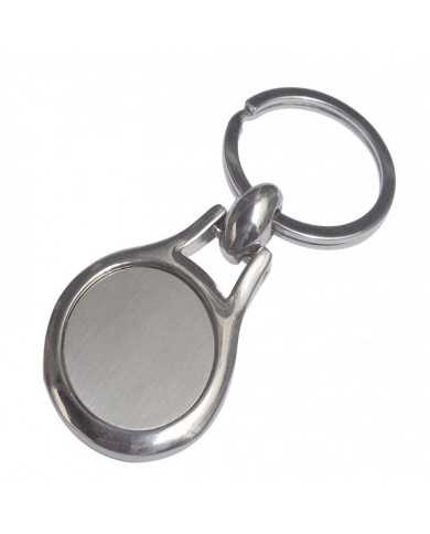 Llavero metal circulo plateado