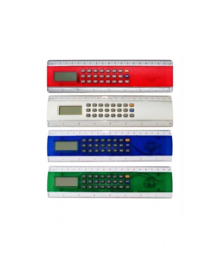 Regla con calculadora a pilas
