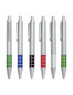 Lapicero plateado base colores