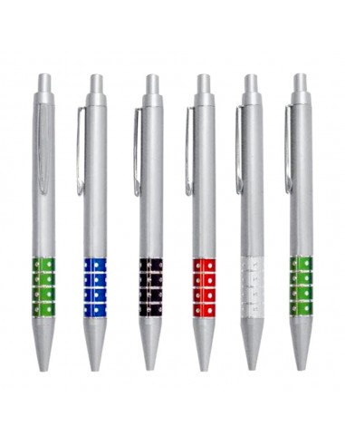 Lapicero plateado base colores