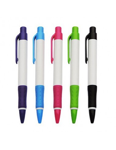 Lapicero blanco clip traslucido color