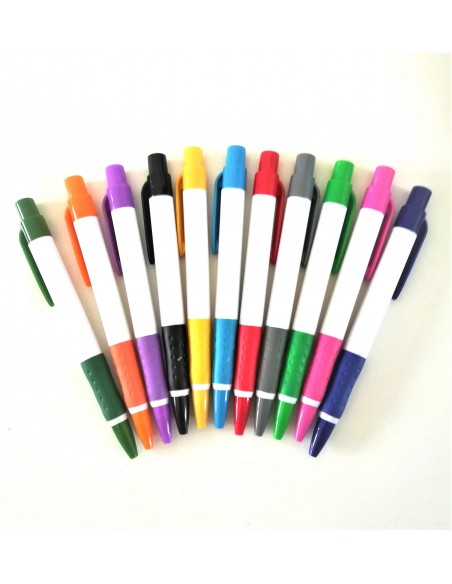 Lapicero blanco clip traslucido color