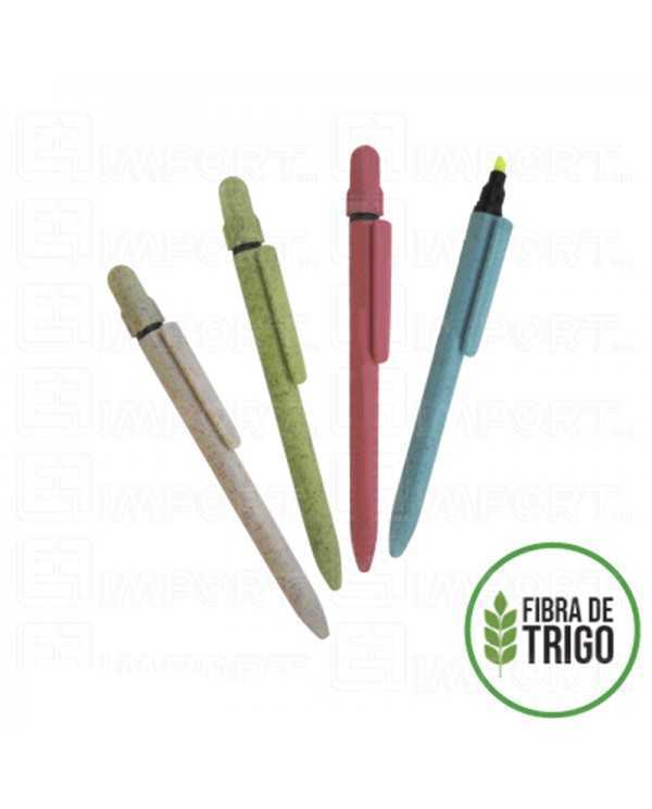 Lapicero Fibra Trigo Resaltador